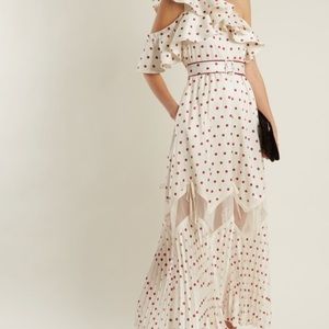 Self-Portrait one shoulder polka dot print maxi dress UK 8 US 4